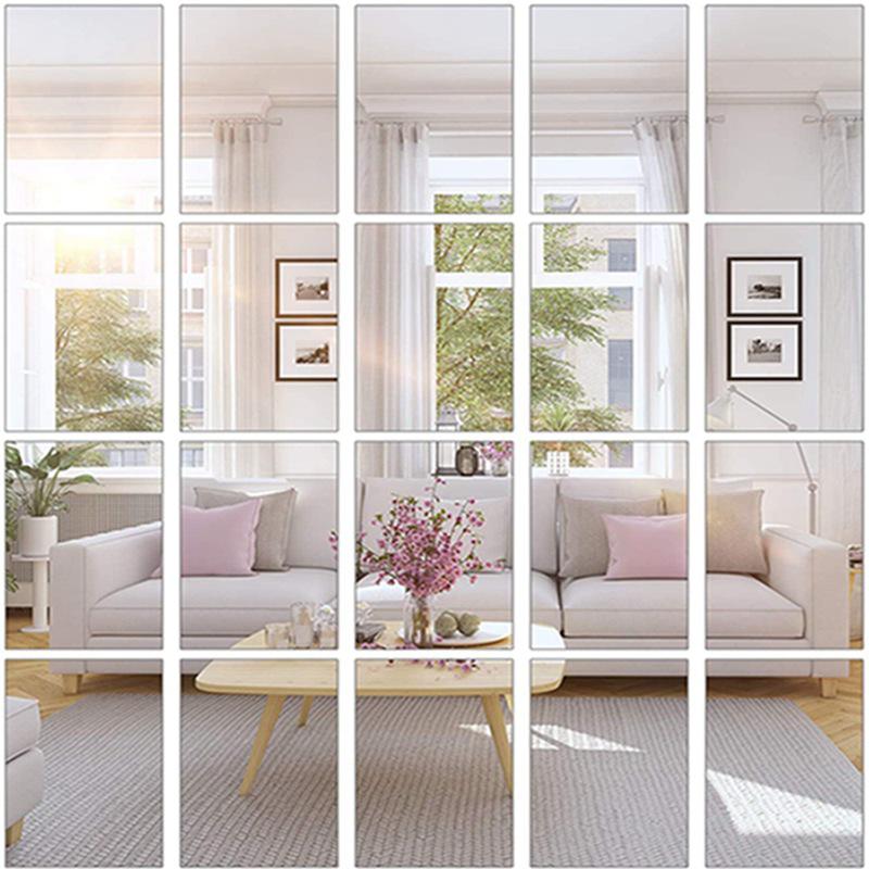 Self-Adhesive Acrylic Mirror Bathroom Shower Makeup Anti Fog Mirror Sticker Tile Shaving Mirror For Door Wardrobe Home Decor