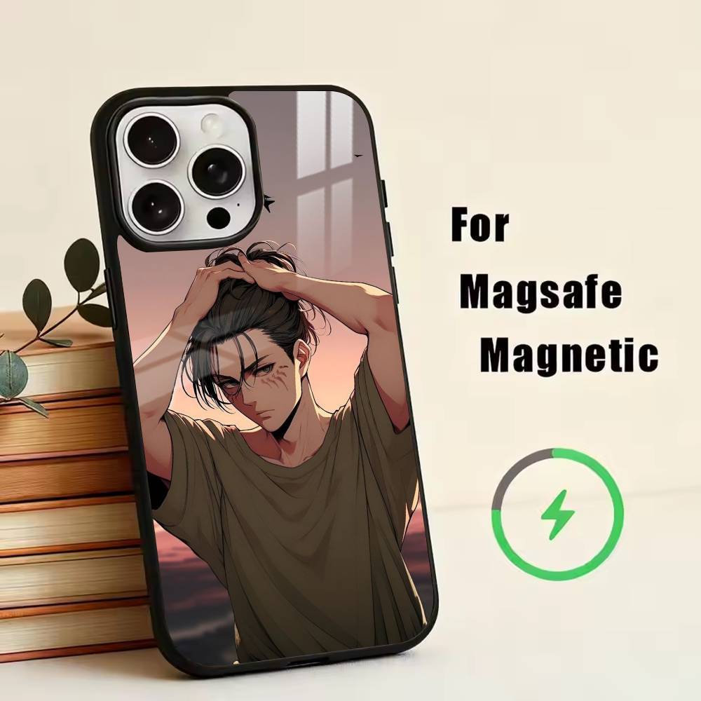Attack on T-Titan Phone Case For iPhone17,16,15,14,13,12,11 Plus,Pro Magnetic For Magsafe Wireless Charging