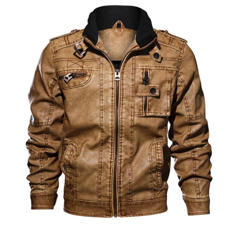 Veste en cuir de moto Manteau Winter Men's Jackets Collar Slim Outwear Warm Hooded Coat Jackets Veste en cuir de moto Manteau Winter Men's Jackets Collar Slim Outwear Warm Hooded Coat Jackets