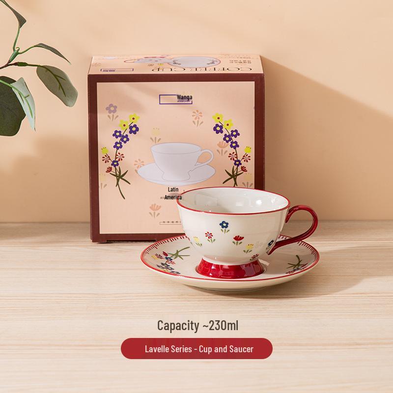 Shunxiang Vintage Teaware Set: Retro Cups & Saucers, Teapot, Perfect for Afternoon Tea & Coffee, In a Gift Box