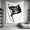 One Piece Straw Hat Pirates Wall Tapestry Aesthetic Wall Hanging Printed Fabric Blanket Decorative Tapestries For Bedroom Living Room Home Decor