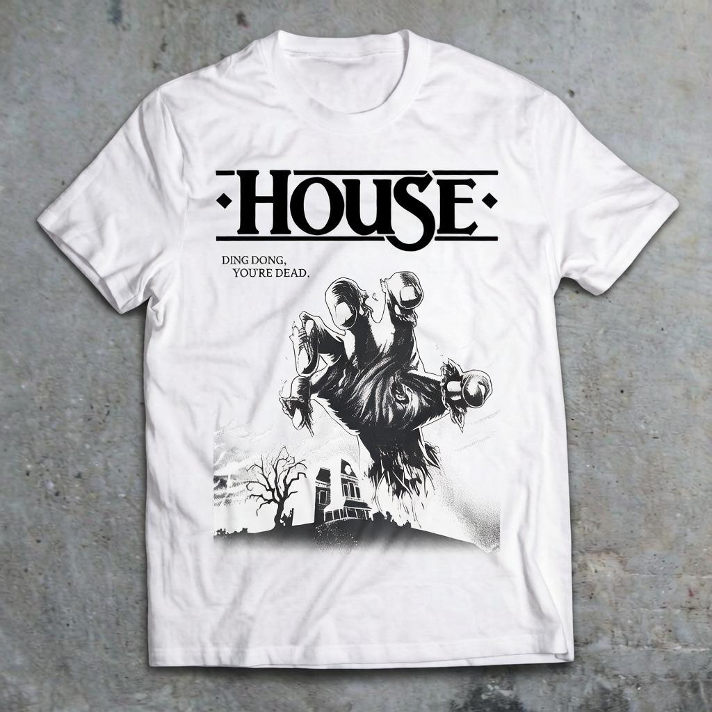 House 1985 Horror Movie TShirt 80s Horror Shirt Creepshow Graphic Short Sleeve Shirt Unisex Women AllSeason M