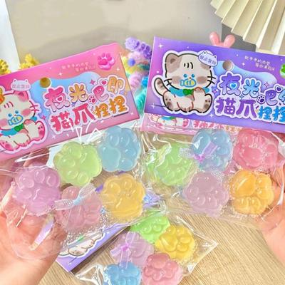 Slow Rebound Luminous Cat Paw Squeeze Toy Silicone Cat Paw PinchToy  Children Adult
