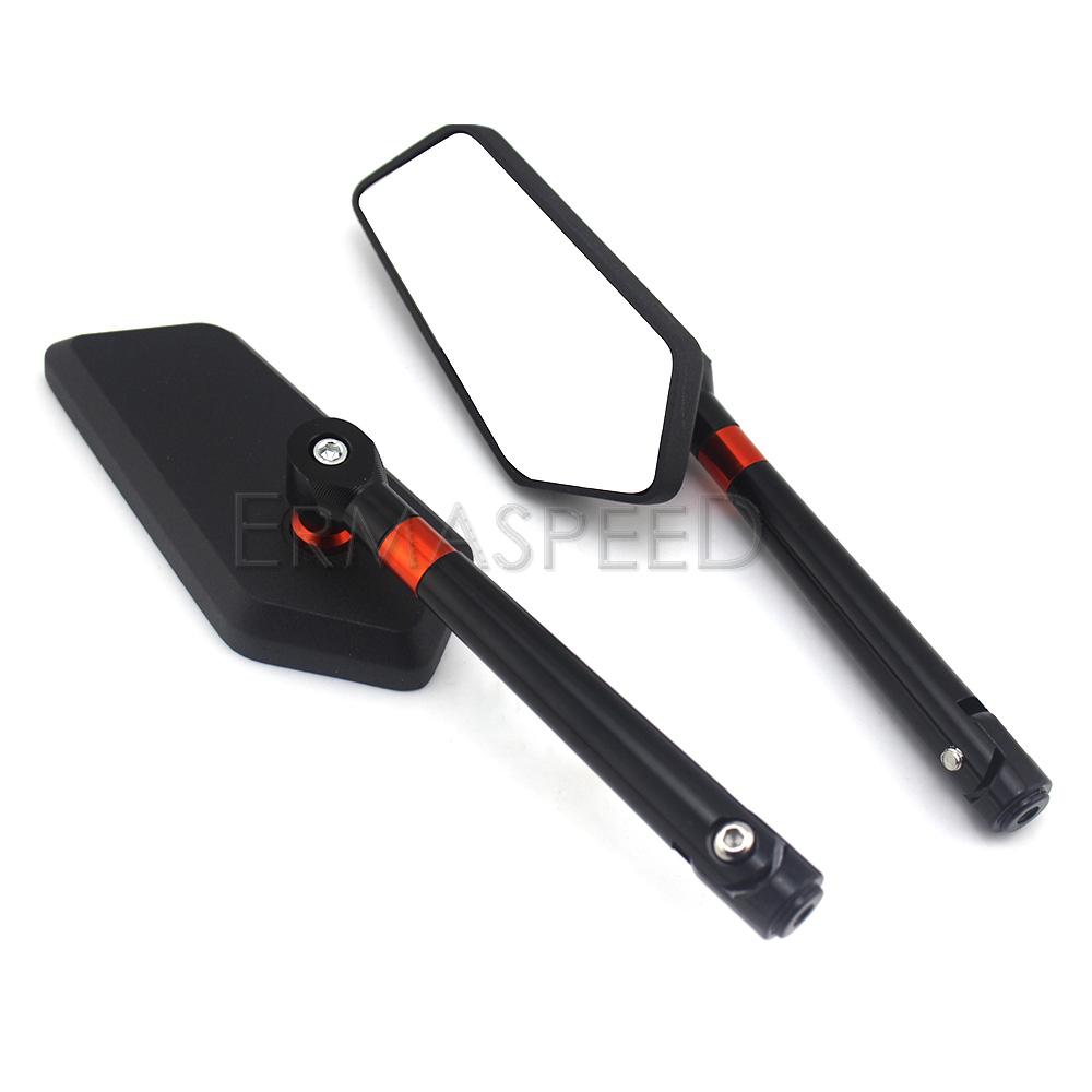 Univerzální CNC motocyklová boční zrcátka 8mm 10mm černá zpětná zrcátka na řídítka otočná o 360 stupňů pro motocykl