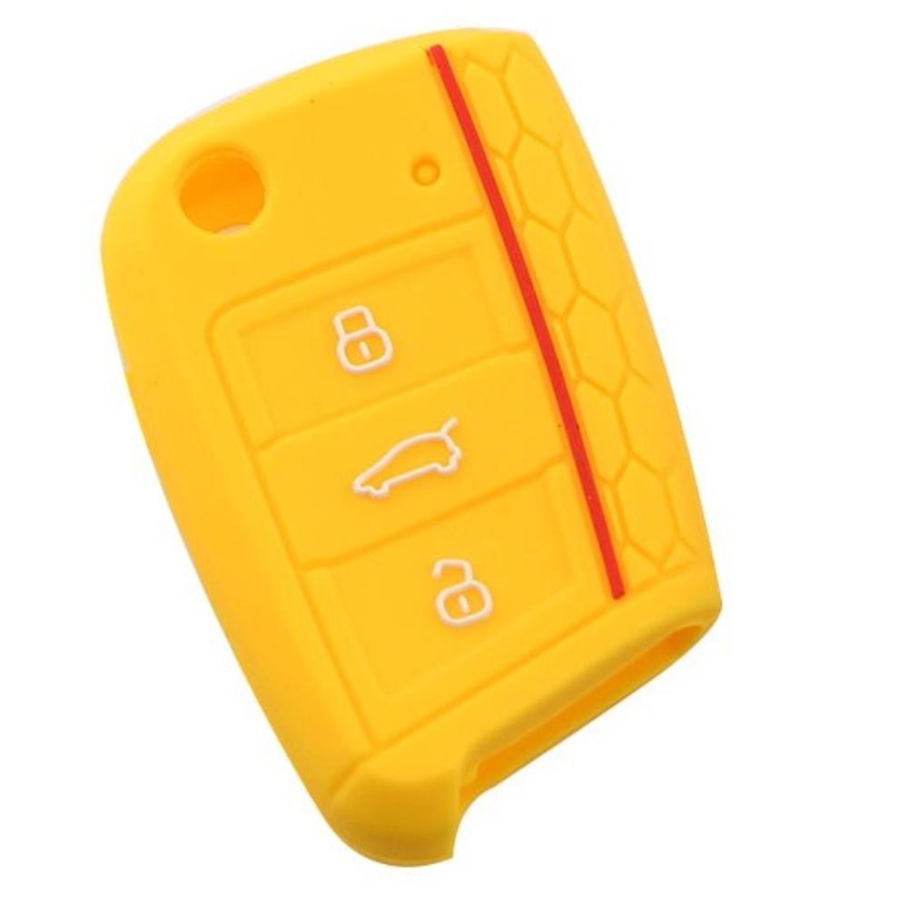 

Silicone Car Key Cover for Volkswagen Golf 7 GTI/R MK7 Tiguan Skoda Octavia A7 Seat Leon/Ibiza Protective Key Holder Accessory жёлтый