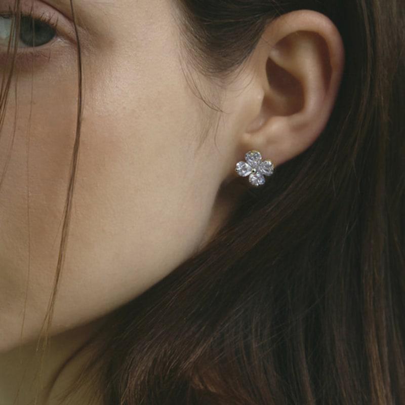 TORTOISE [Silver925] Cetin Clover Earrings (#silver#gold)