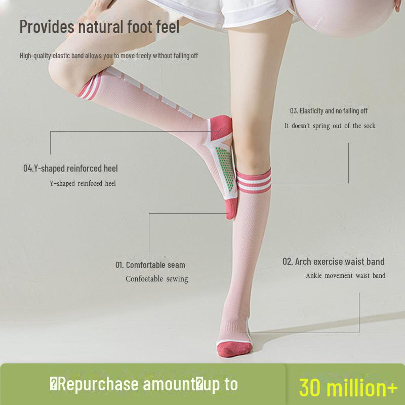 Women's Summer Compression Socks for Running, Cycling & Fitness - Anti-Varicose, Elastic Calf-Length Sports Socks