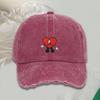 Bad Bunny Style Baseball Cap Hip Hop Rapper Red Love Heart Ripped Unconstructed Sun Protection Distressed Outdoor Sport Hat