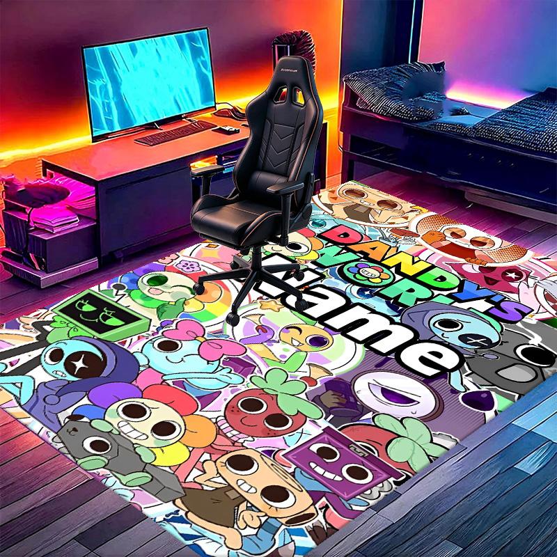 Custom Name Personalized Dandy's World Print Carpet, Versatile Home Decor Rug, for Playroom, Apartment, Balcony, Entryway, Hallway Gift