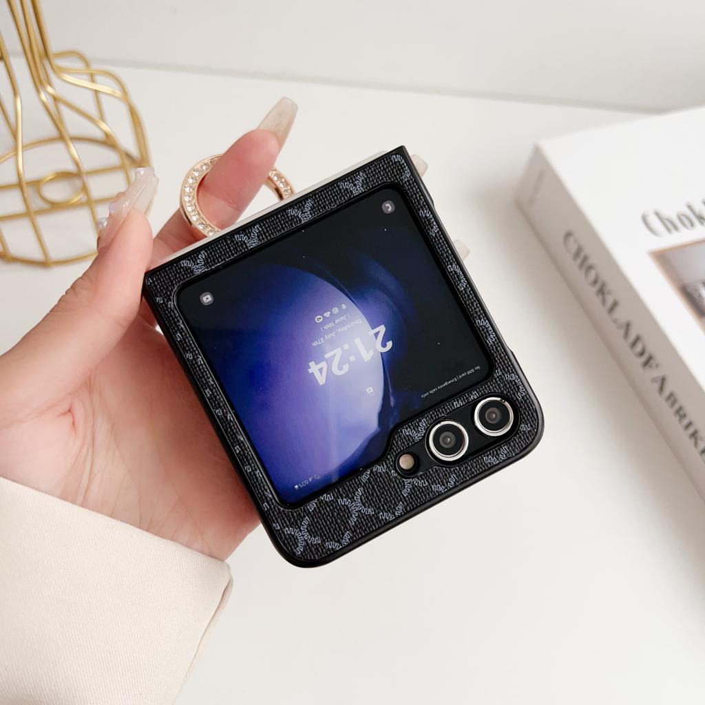 Módní roztomilý usměv zápěstní pásek pouzdro na telefon pro Samsung Galaxy Z Flip 5 4 3 Z Flip3 zflip4 5G kryt pouzdra z umělé kůže