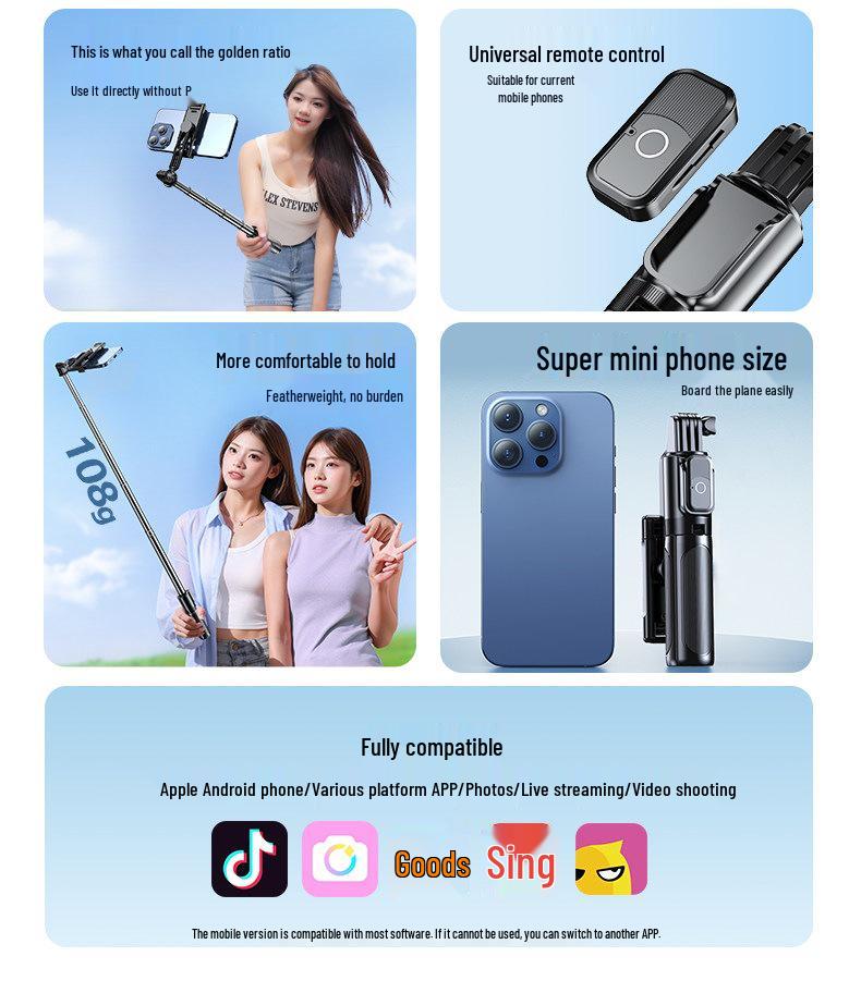 Jiahua Cai Portable 360° Selfie Stick Tripod with Remote