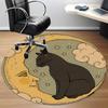 1pc Moon Cat Office Round Area Rug, Indoor Mat Suitable For Office, Under Office Chairs Bedroom Living Room Home Decor, Room Deco176