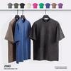 230g EU Size Washed Batik Distressed Heavyweight Pure Cotton Men's Loose Hip Hop Logo Print T-Shirt