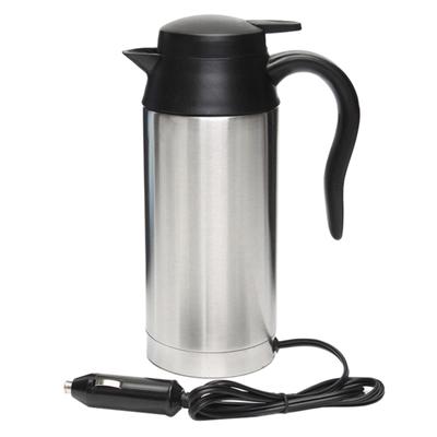 12/24V 750ml Travel Trip Stainless Steel Car Heating Cup Kettle Hot Water Pot