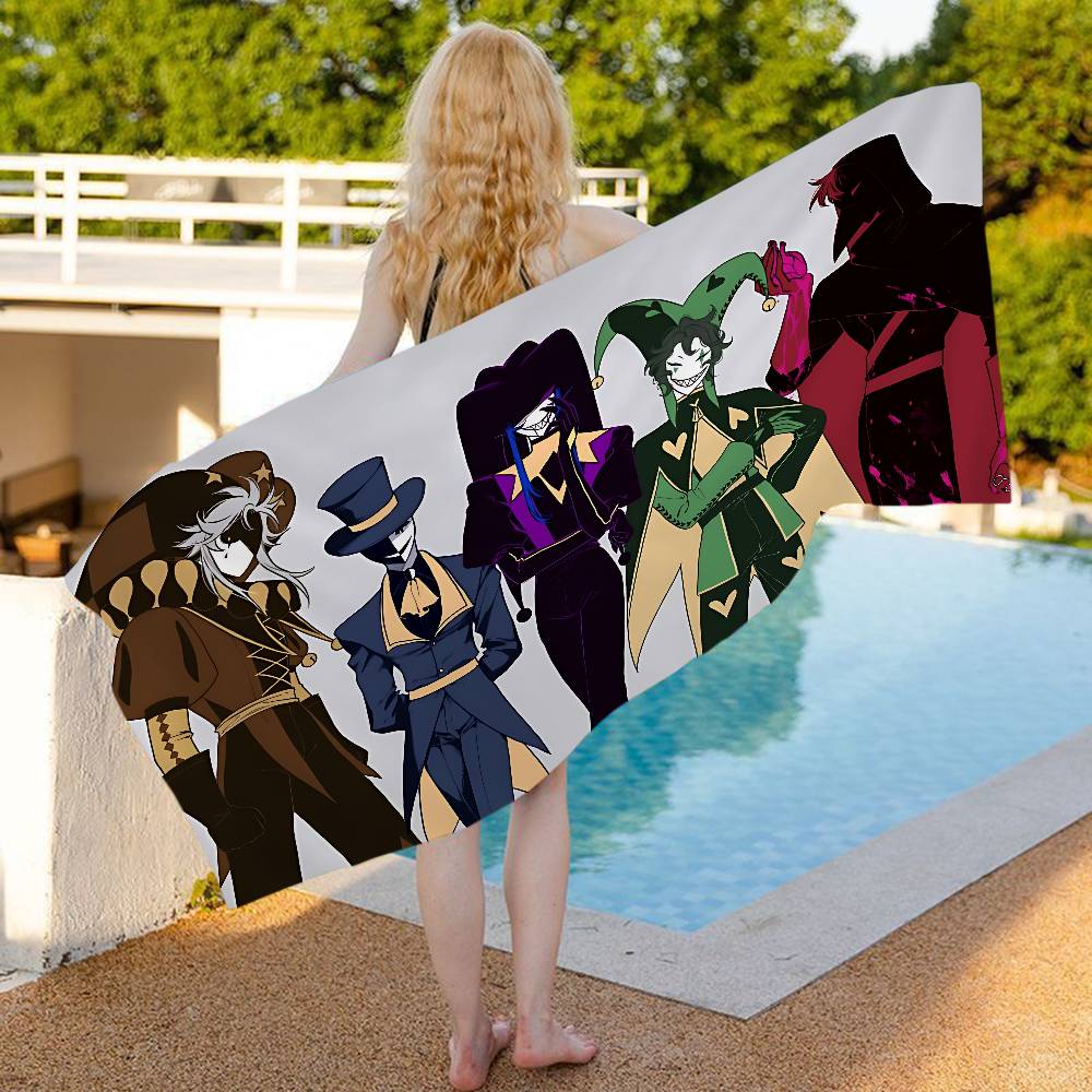 The Freak Circus Pierrot Game Beach Towel Colorful Bath Towels for Girl Microfiber Quick Dry Custom Sand Free Beach Yoga Spa Gym