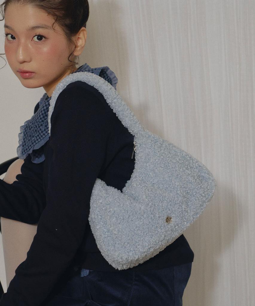 Heeari Ange Fur Tote Bag_Blue