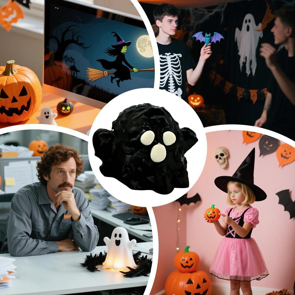 Halloween Fidget Toy Silicone Ghost Squeeze Model Party Favor Ultra-Soft Pinching Toys For Family Friends Teens Youth Women Men