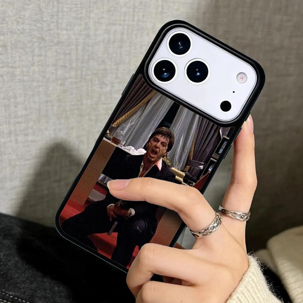 Capa Case for iPhone 17 Air 16 Pro Max 15 Plus 11 13 Mini 14 12 Back Phone Cover Tony Montana Scarface