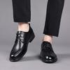 Men's summer leather shoes first layer cowhide business dress pointed hollow men's shoes breathable high-end leather casual shoes