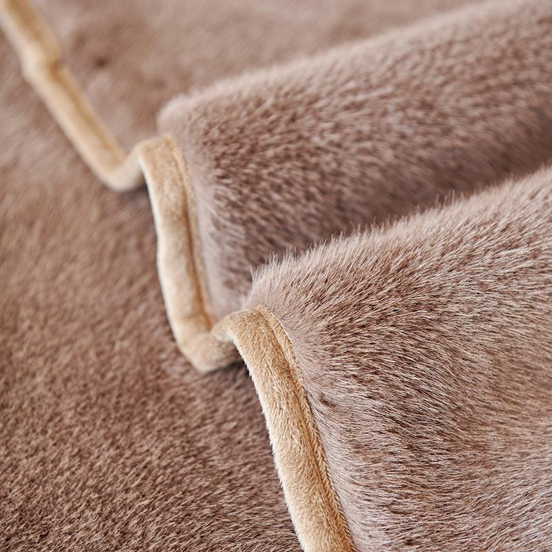 New Imitation Mink Sofa Cushion Light Luxury High Sense Thickened Plush Seat Cushion Winter Non-Slip Leather Sofa Cover