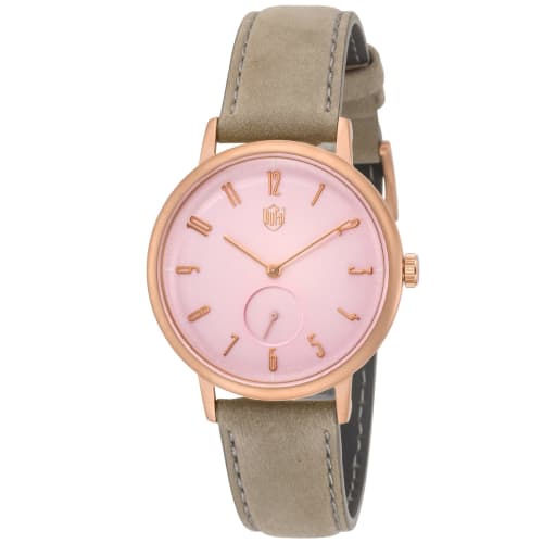Duffer Gropius Watch, Light Pink Dial, Beige Stainless Steel, Quartz Movement, 38mm, German Model DF-9001-0W