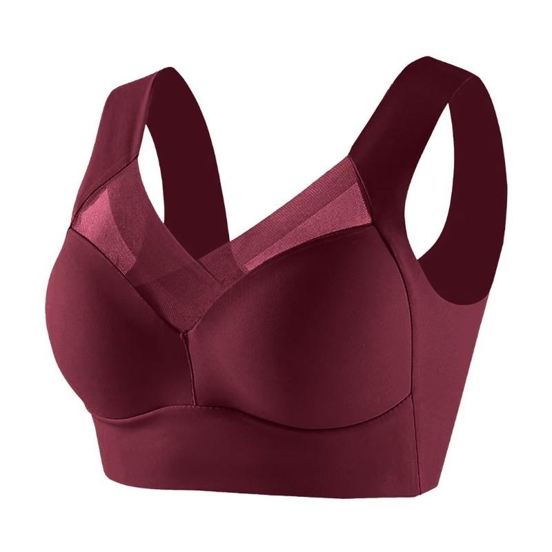 Large size underwear gathers without steel ring bra women's comfortable seamless underwear sports beautiful back integrated underwear
