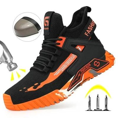 Hohe Sicherheitsstiefel Herren Stahlkappe Sneaker Atmungsaktiv Herren Arbeitsstiefel Sneaker Damen Arbeits-Sicherheitsschuhe Mann Schützende Sneaker
