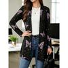 2026 Casual Open Front Cardigan Mid-Length Coat 3D Pumpkin Ghost Print