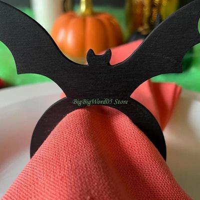 24TE Witch Hat Napkin Rings Spooky Witch Hat Napkin Holders Pumpkin/Bat/Spiders Napkin Holder Perfect Table Accent