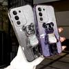 For Vivo Iqoo Z10X Case with Cartoon 3D Bear Stand Luxury Slim Gradient Plating Glitter Girls Stylish For Vivo Iqoo Z10X Back Cover