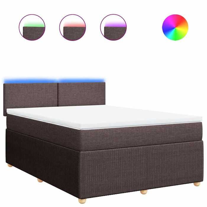 Exclusive House - Slatted Bed Base with Mattress Dark Brown 140x190 Cm
