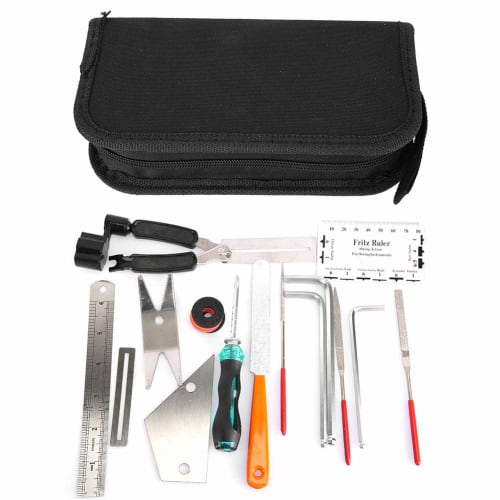 Guitar Repair Tool Kit, Guitar Maintenance Kit, 3-in-1 Guitar Repair Set with String Winder, Leveling, Ruler, Fret Sanding File, and Upgrade Tools