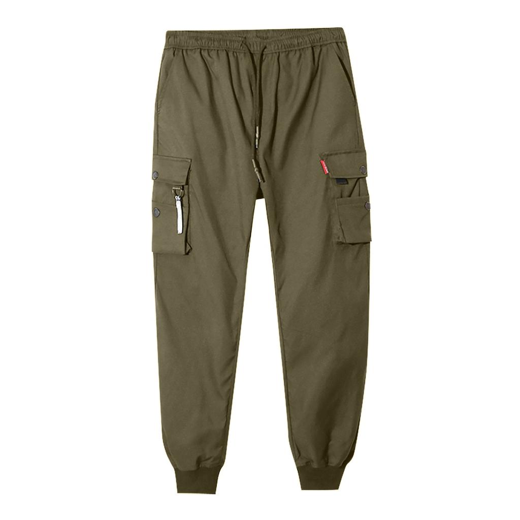 Herren Farbige Lockere Mehrere Taschen Freizeit Gerade Hosen Cargohosen