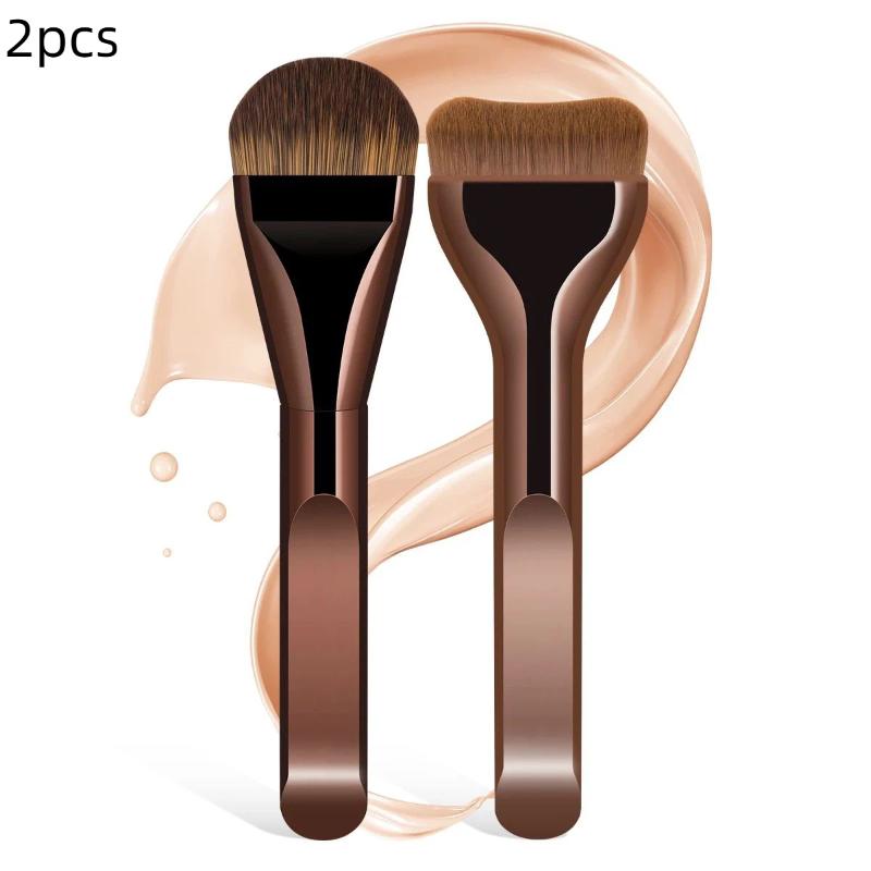 1/2 Pcs Ultra Thin Foundation Brush Synthetic Bristles Precision Application For Liquid Cream Streak Free All Skin Types Tools