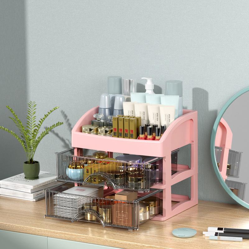 High-End Cosmetic Storage Box: Large-Capacity Organizer for Lipsticks, Eyebrow Pencils, and Skincare Products. Perfect for Desktop Dressing Tables.