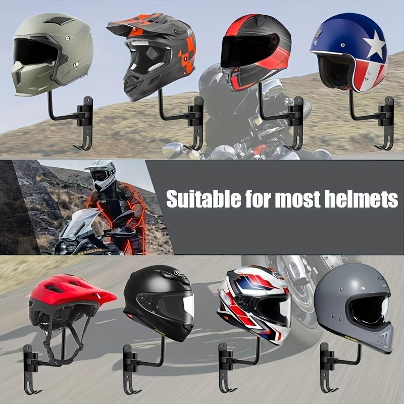 180 Degree Rotation Metal Motorcycle Helmet Wall Mount Holder Display Rack for Bicycle Helmet Garage Storage
