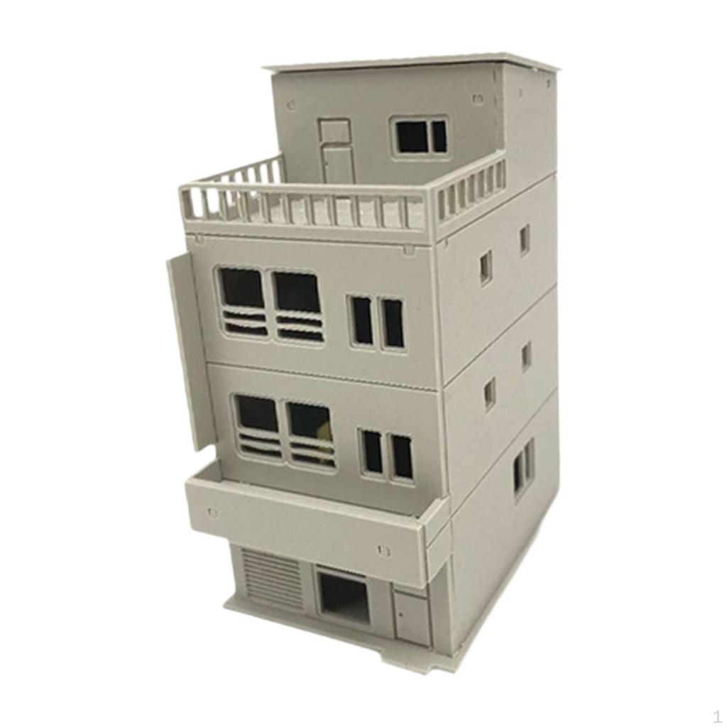 1/64 Building Model Assembled Model, Landscape Residential Modern House Architecture Scene for Sand