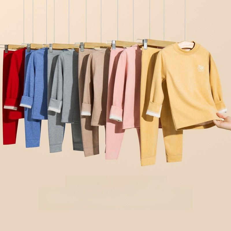 Cozy Wool Silk Baby Boys Girls Thermal Pajamas Set With Soft Fabric For Autumn Winter