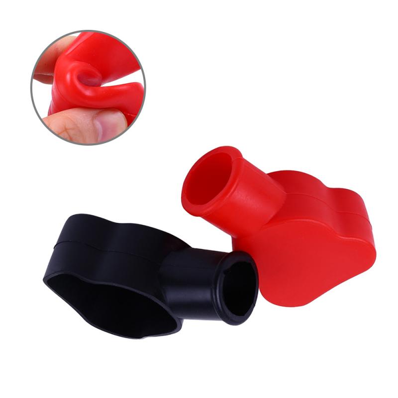 2pcs Car Battery Cover PVC Insulate Terminal Cap 12V Negative Positive Protector Clamps Replacement Batteries Car Accessories