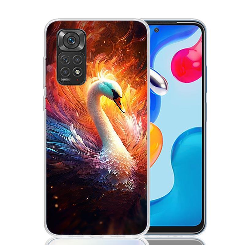 White Swan Grace Art Phone Case For Xiaomi Redmi Note 15 14 13 12S 12 Pro Plus 11S 11E 11 11T 10S 10 Art Soft Pattern Cover Redm