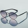 Vintage Metal Rim Gradient Shades Women's Original Brand Design Sunglasses Multi Color Lens Chic Driving Sun Glasses