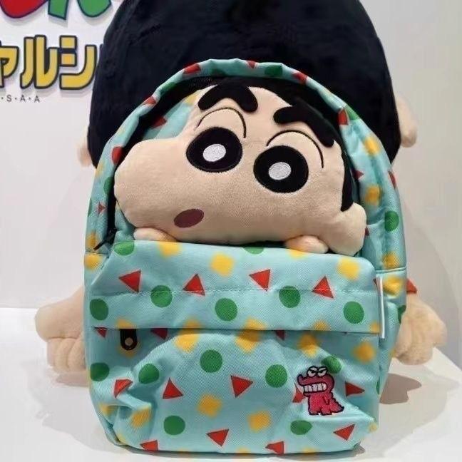 Cotton Shinchan Crayon Print Backpack Versatile Bag With Nylon Material Kids For