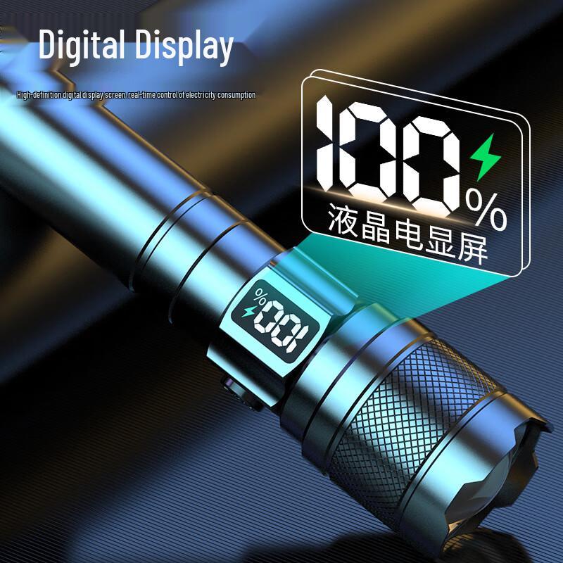 Rechargeable LED Flashlight with Digital Display
