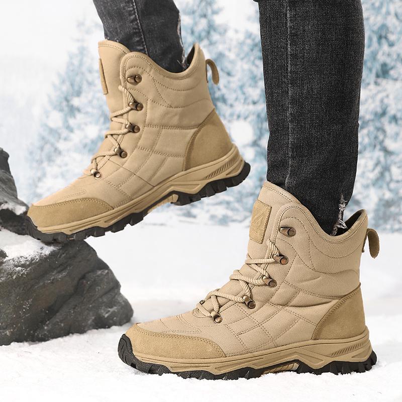 TUINANLE Men Winter Snow Boots Large Size Breathable High-Top Outdoor Hiking Boots