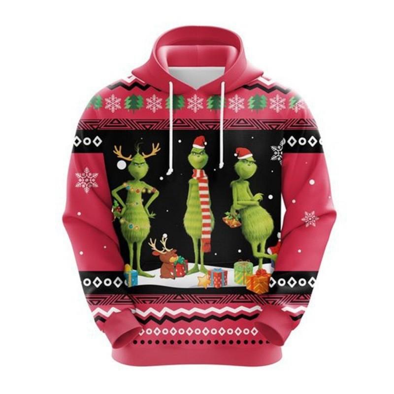 

Осень-зима с длинными рукавами, Рождественский зеленый мохнатый монстр, 3D-печать, рождественские толстовки и свитшоты для мужчин 5XL