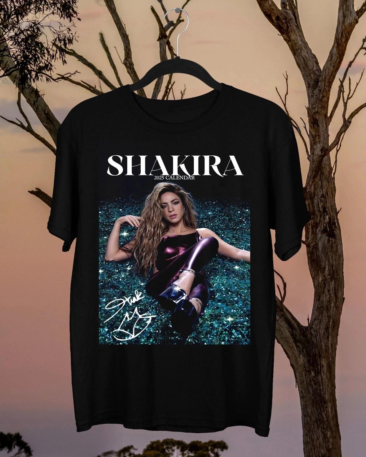 Hot Shakira Signature 2025 Concert Gift Fan Black All Size Tee T-Shirt M