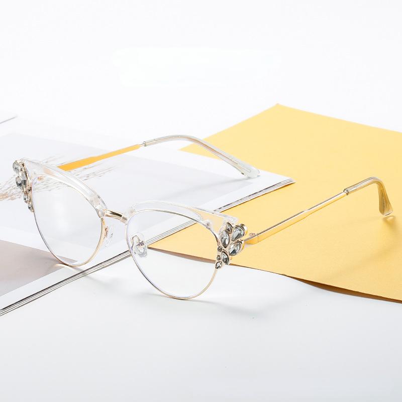 

Glasses For Ladies Vintage Cat Eye Light Blocking Optical Frames For Gents Prescription Reading Glasses Clear Lens Spectale Eyeglasses