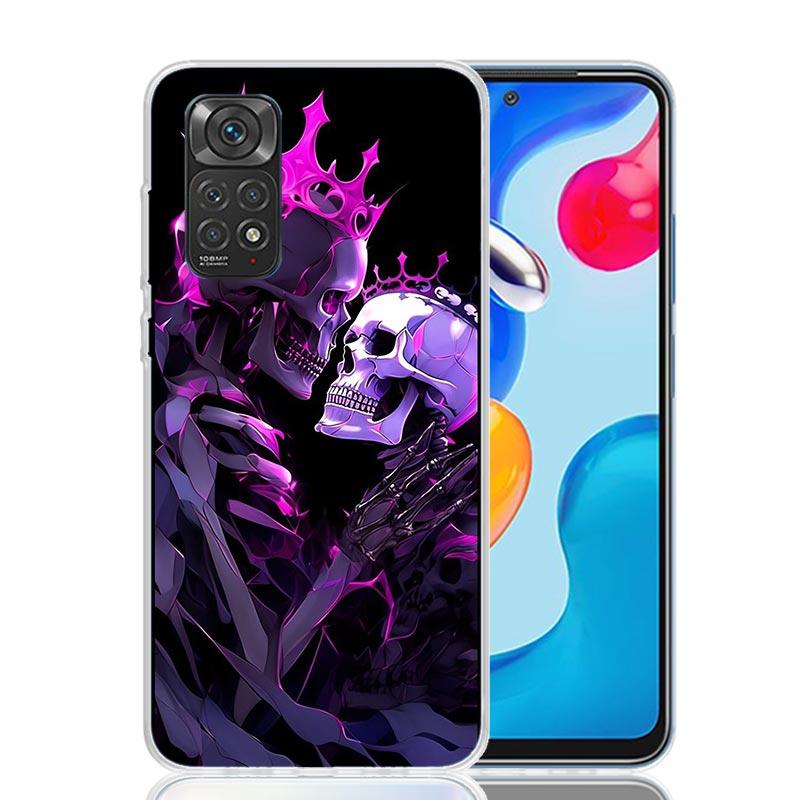 Anatomy Skeleton Heart Lovey Kiss Phone Case For Xiaomi Redmi Note 13 14 15 Pro Plus 12S 12 14S 11S 11E 10 10S 11 11T 5G 4G Cove