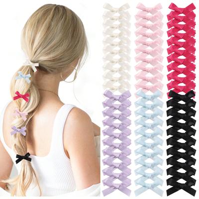 30 Stück/Set Mini Schleifchen Haarspangen für Frauen Mädchen Süß Lieblich Buntes Band Geflochtene Haarnadeln Kopfschmuck Haaraccessoires