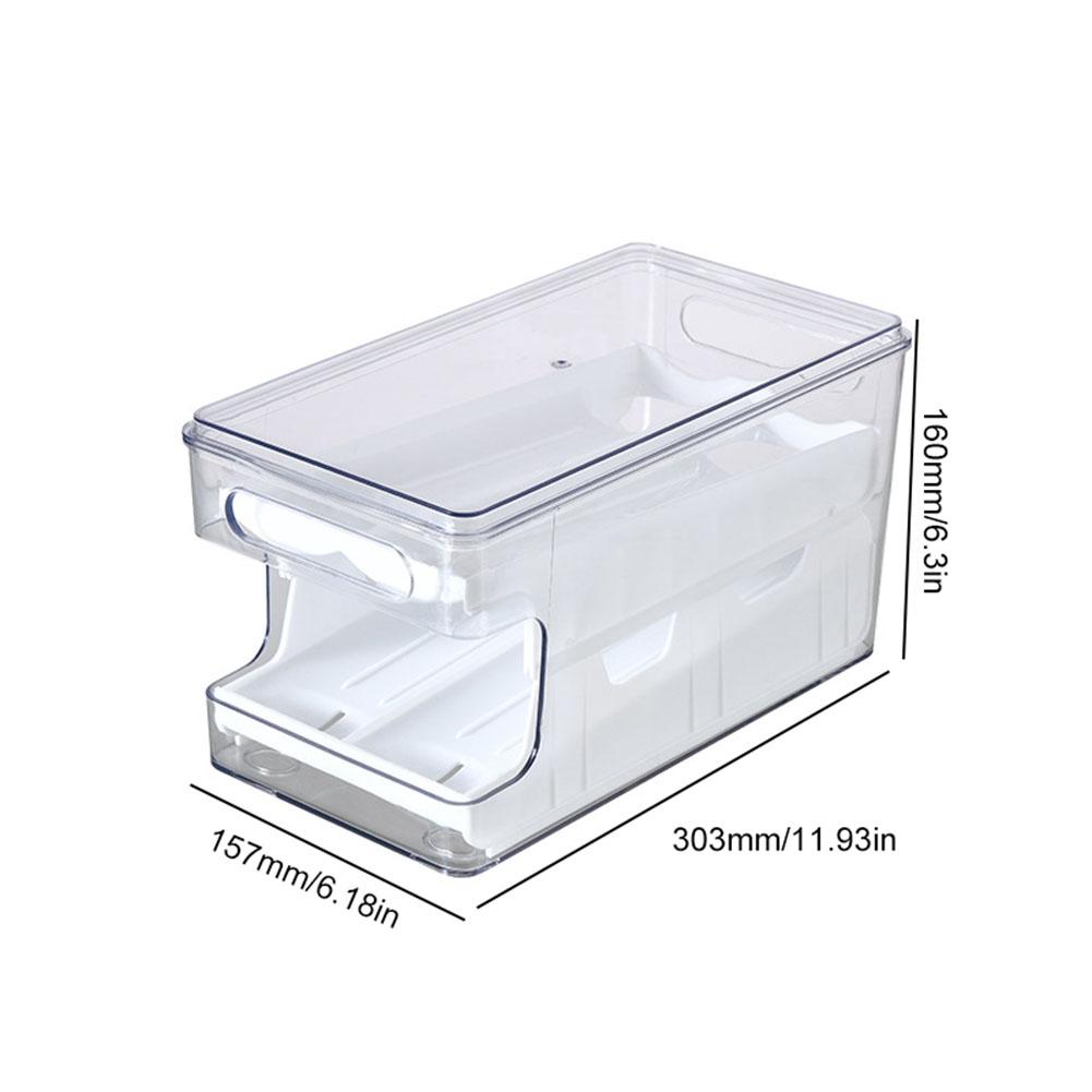 2-stufiger automatischer rollender Eierhalter Platzsparender rollender Eierspender Aufbewahrungsbox für frische Eier für Küchen Kühlschrank
